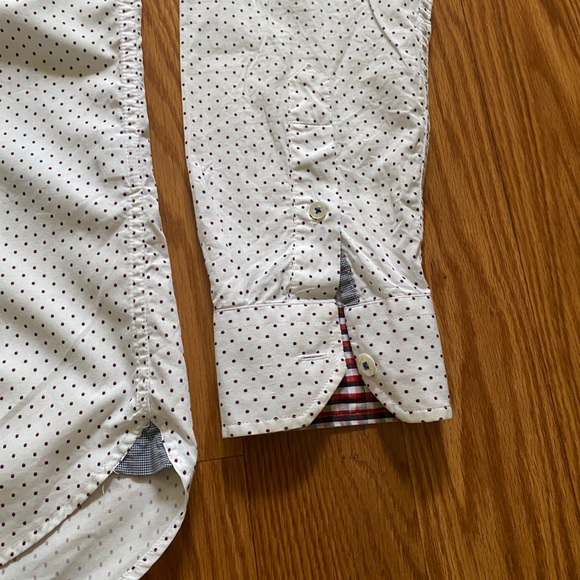 🔥SALE🔥 Ted Baker Men’s Long Sleeve Shirt White Dots - Picture 2 of 8